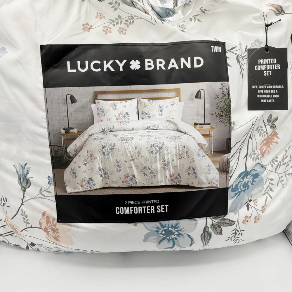 Lucky Brand Clarie Floral Comforter Set-Twin/Twin XL Size-2 Piece Luxurious Set